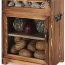 Mini Potato and Onion Storage Bin - Wooden Storage Box for Kitchen Countertops, Vegetable Storage Bins, 12.2"W x 6.5"D x 16"H (Rustic Color)