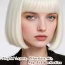 EINAEY Bob Wig With Bangs Royal Wig Short Synthetic Fiber Blonde Bob Wigs for Women Short Bob Wigs and Halloween Cosplay Wig for Girl Colorful Costume Wigs With One Cap