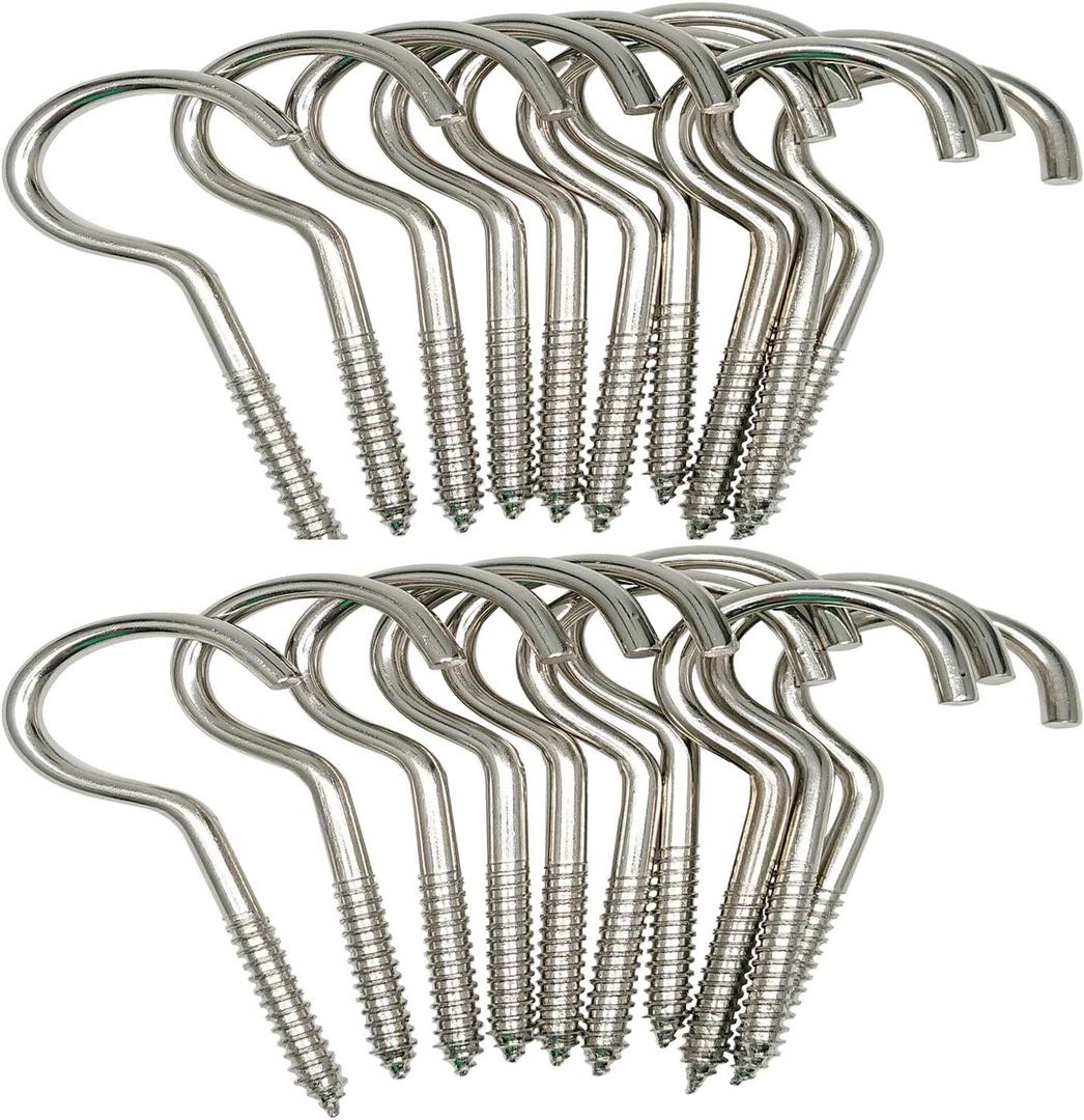 Axe Sickle 3 Inch Heavy Duty Large Screw Hook Ceiling Hook Cup Hook Silver 20 Pcs