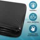 Black Vinyl California King Waterproof Fitted Massage Bed Sheet with Side Pocket | Mattress Protector, Bed Cover for Nuru Massage - Oil, Water-Based, Silicone Safe | 72 x 84 +15.7'' Deep Pocket