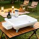 Portable Sink Hand Wash Station with Electric Faucet | Camping Sink, Detachable Stand, Drainage Hose, For RV Events Gardening Outdoor Hygiene, Extra Large