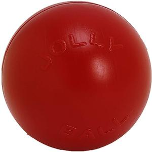 Jolly Pets Push-n-Play Ball Dog Toy, 6 Inches/Medium, Red (306 RD)