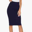 EXCHIC Women’s Pencil Skirt Bodycon Business Skirt Side Slit Hem, Large