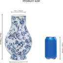 9in Blue and White Chinoiserie vase - Vintage Ceramic Flower vase with Antique Design, Perfect for centerpieces or Kitchen Accents.Chinoiserie Porcelain Decor