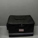 File Organizer, Fireproof File Box with Lids, Important Document Organizer Box with Lock, Portable File Folder Organizer with Handle (Black 1 Layer)