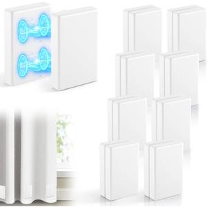 16 Pcs Outdoor Curtain Weights,8 Pairs Double Upgrade to Heavier Magnetic Drapery Weights 2.4LB Silicone Wrapped Waterproof Curtain Magnets Keep Fabric Stay in Place in Winds,White