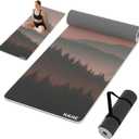 HAHE Yoga Mat Thick (8MM,1/3"), Eco-Friendly POE Non Slip Yoga Mat, High Rebound & Shock Absorption, Anti-Tear & Sweat-Resistant for Yoga, Fitness, Home, Workouts, Large Pilates Mats 72"x24" with Carrying Strap