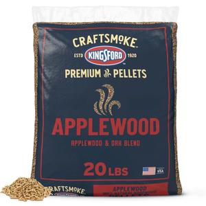 Kingsford Craftsmoke Premium Grilling Wood Pellets, Applewood BBQ Pellets for Grilling, 100% Natural Hardwood, 20 pounds