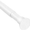White Spring Tension Curtain Rods 23-46 Inch Adjustable Expandable Spring Loaded Curtain Rods No Drilling Suitable for Small Short Tension Rods 23-34 Inch Doors, Windows, Closet