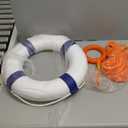 20 Inch / 50cm Pool Safety Life Preserver Throw Ring Buoy- Swim Foam Rings for Swimming Pool Wall Decoration with 98.4FT Water Floating Lifesaving Rope