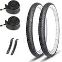 26x2.125 Cruiser Bike Tires: MOHEGIA 2-Pack 26 Inch Folding Tires with Pair Bike Tubes & Tire Levers Replacement Set for Beach Cruiser and Urban Commuting Bicycle
