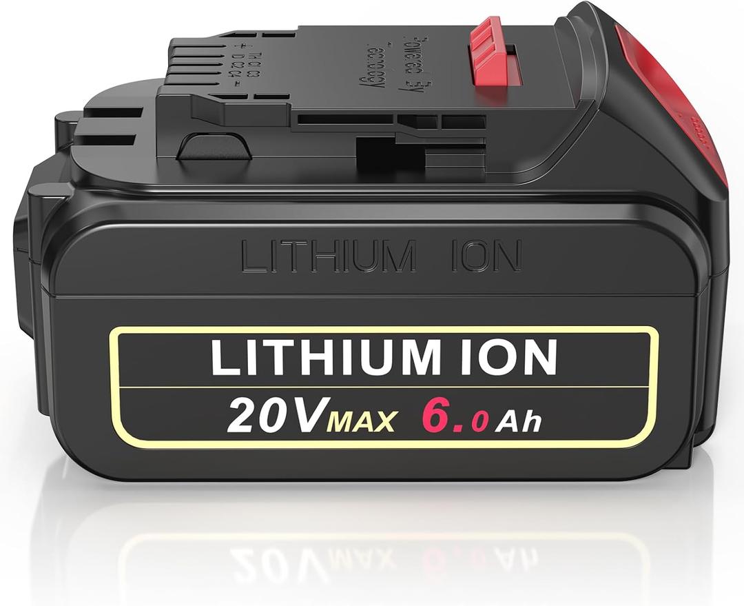 6.0Ah Replace Battery for DeWalt 20V Battery, High-Capacity Lithium Baterias Compatible with DeWalt 20V Max Battery DCB206 DCB205 DCB207 & 20 Volt DCF/DCD/DCG Series Power Tools