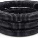 Glooglitter 4 in Outer Diameter x 15 ft Flexible Landscaping Drain Pipe Solid Expandable Drain Pipe Corrugated Pond Tubing PE Hose Black Tubing for Pond Pump Fountain Garden Swimming Pool Waterfall