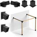 Pack of 2 Pergola Bracket Kit, 15 Slanted Roof Wall Mount 3-Way Pergola Kit with Post Base, Easy Installation for 4''x4'' Wooden Beams, Ideal for Gazebos, Patio Pergolas, Log Cabin