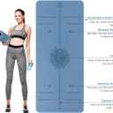 Gruper Yoga Mat Non Slip TPE Extra Wide Yoga Mat with Alignment Mark, 72"L x 32"W x 0.32"/0.24"Th (183cm x 80cm x 8mm/6mm), Anti-Tear Exercise Mat with Carrying Strap and Bag, Workout Mats for Yoga, Pilates