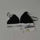 Calvin Klein Women's Modern Cotton Lightly Lined Triangle Wireless Bralette (Medium, Black)