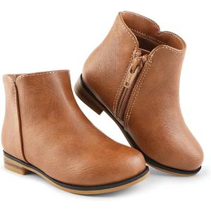 Girls Boots Kids Ankle Boots With Zipper Dress Boot Low Heels Booties for Toddler Little Kids,Size 12