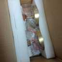 Modern Wall Sconce Set of 2, HWH 2-Light Up Down Wall Light Indoor Vanity Wall Lamp, Brushed Gold Bathroom Vanity Sconce Frosted White Striped Glass Shade, 5HZG97B-2W-2PK BG