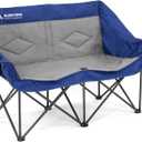 Double Camping Chairs Oversized Loveseat - 2 Person Camping Chair Portable Lawn Folding Chair for Outside Adults - Heavy Duty Outdoor Camping Couch with Cup Hold, Blue