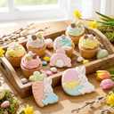 4pcs Large Easter Bunny Cookie Cutters, Easy-Press 3D Rabbit Molds, Raised Cookie Stamps for Holiday Baking, DIY Crafts & Decorating Fun (Bunny)