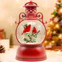 Christmas Snow Globes, Cardinal Christmas Water Globes with 8 Songs, 6H Timer Battery & USB Powered Glitter Snow Globe Music Box Suitable for Christmas Home Decorations Holiday Party Gifts (Color 3)
