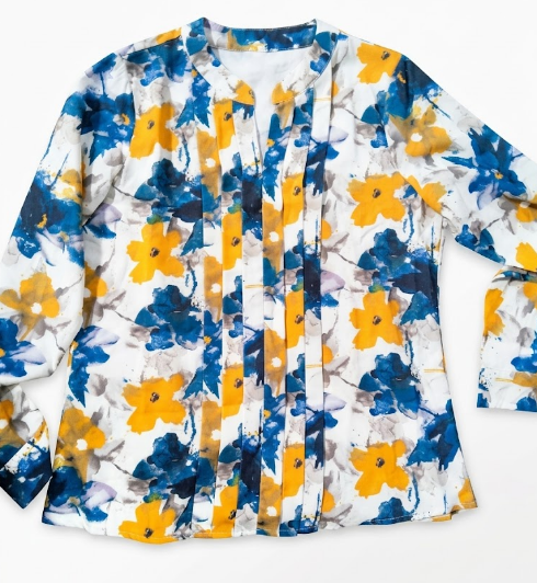 Blooming Jelly Women's Dressy Casual Blouses Business Work Tops Long Sleeve Floral, Small