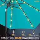 Tempera 9ft Patio LED Umbrella with light | Solar Outdoor Umbrella | Market Table Parasol with Push Button Tilt and Crank, with Sturdy Pole&Fade resistant canopy,Easy to set