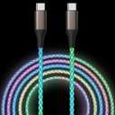 USB C to USB C Cable, Light up Type C Charger Cable, 60W USBC to USBC Cord, Led Type C to C Fast Charger Cord for iPhone 17/16/15/iPad MacBook,Samsung Galaxy S25 S24 S23 (Multicolored, 6FT)