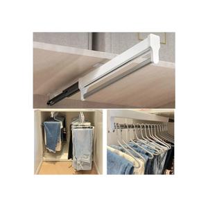 Pull Out Closet Valet Rod, Adjustable Sliding Heavy Duty Steel Top Mounted Clothes Storage Hanger Rail for Closet Wardrobe (292mm/11.5inch)