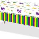 2 x Adirasenotek 3Pcs Mardi Gras Table Decorations Tablecloth Carnival Masquerade Party Decorations Mardi Gras Decorations Plastic Table Cloth Masquerade Decorations Mardi Gras Decor,87x54In