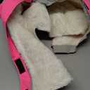 FUAMEY Dog Coat, Medium, Pink, Faux Fur - Waterproof, Windproof, Reflective Cold Weather Coat with Built-in Harness, Fits Dogs 11 lbs and Up (M(chest:21in), Rose Red)