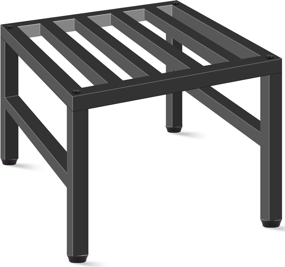 Plant Stand Indoor Outdoor, Heavy Duty Wrought Iron Pedestal Stands Metal Plant Stand for Indoor Outdoor, Sturdy Low Flower Stand Display Planter Shelf, 1pcs, Black