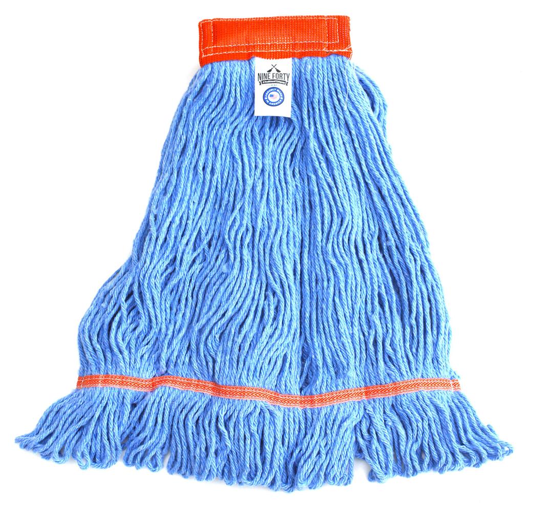 Nine Forty 1Pack Industrial and Commercial-Grade Looped End Wet Mop Head Refill - Heavy Duty 20 Inch 4-Ply Premium Synthetic Yarn - for Optimal Absorption and Durability - Blue (1 Pack, Large)