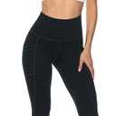 AFITNE Womens High Waist Mesh Yoga Leggings with Side Pockets, Tummy Control Workout Squat-Proof Yoga Pants (Black)