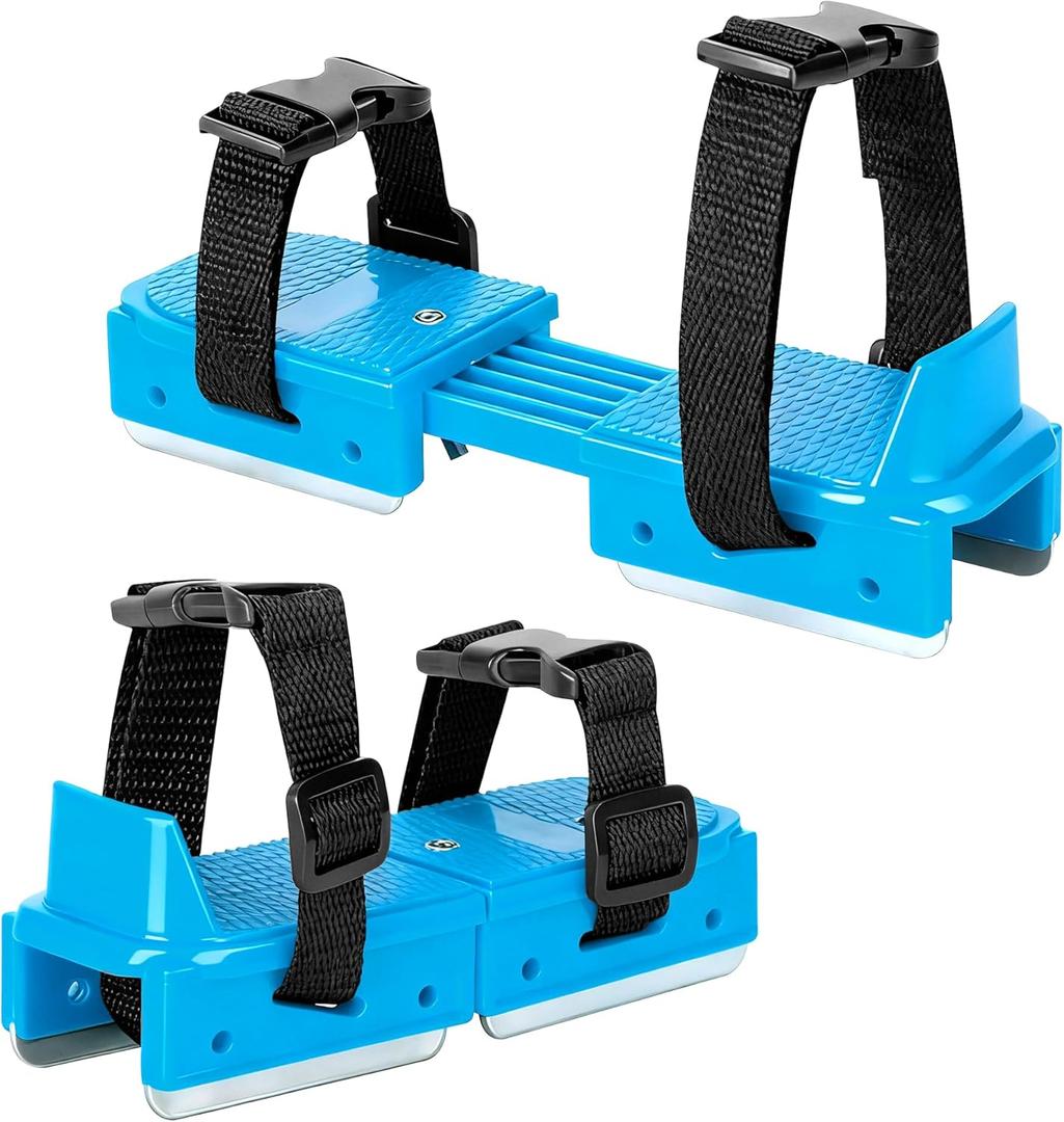 1 Pair Toddler Ice Skates- Adjustable Kids Ice Skates- Double Runner Ice Skates with Strap Fastening for Toddlers, Kids, Junior Skater (Blue)