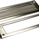 QCAA Solid Brass Mail Slot, with Solid Brass Interior Frame, 10" x 3", Satin Nickel, 1 Pack, Made in Taiwan