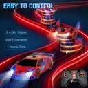 Qumcou Spider Toys for Boys 4-6, Remote Control Car, One-Button Transform Superhero Toys, 2.4Ghz RC Cars, 360° Spin,1:16 Scale, Shinning Red and Blue Light, Super Hero Toy Cars for Boys 3-8