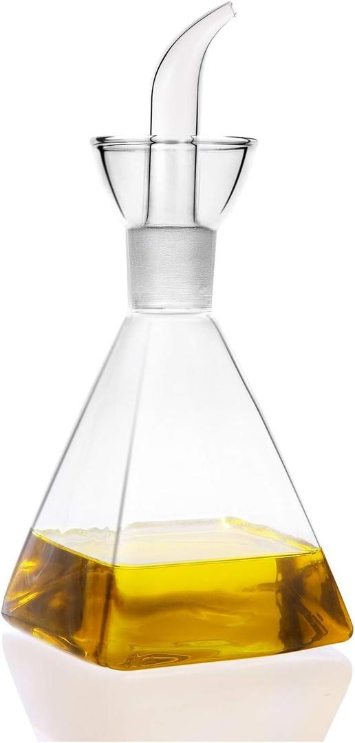 4 oz / 125 ml No Funnel Needed Olive Oil & Vinegar Dispenser Glass Cruet Decanter for Kitchen,Lab glassware seal handicraft Keeps Oil Fresh Longer