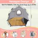 Yanvega Cat Tent Cat Beds for Indoor Cats Pet Supplies, 23.6" 23.6" 16.8" Cat Pop Up Tent Collapsible Cat House Cat Cave Outdoor, No Assemble Required High Elastic Frame with Ground Nail Gray