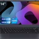 14 inch Laptop Computer, 8GB DDR4 RAM 128GB SSD, 4-Core Processor (Up to 2.9GHz), Thin & Portable Notebook PC, WiFi, BT4.2