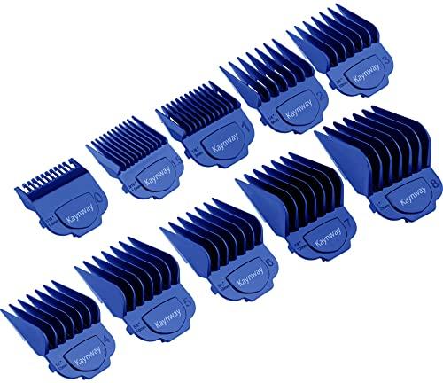 Kaynway for Andis Magnetic Clipper Guards 10PCS, Upgrade Professional Clipper Guard Comb Guides for Andis Master Hair Clippers - 1/16" to 1" (Blue)
