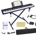 88 Key Piano Keyboard, Semi Weighted Electronic Digital Piano with Music Stand, Power Supply, Sustain Pedal, Bluetooth, Stand, MIDI, for Beginner Professional at Home, Stage