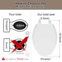 Angol Shiold Elongated Toilet Seat Soft Close & Quick Release White Plastic | PP Material Rust-Proof, Universal Fit for Oval Toilet Lid Replacement(18.5",Modern)