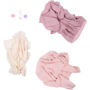 1Set Newborn Swaddle Blankets with Headbands Soft Photography Props for Boys Milestone Photoshoot Comfortable Wraps for Studio Home Use