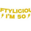 FIFTYLICIOUS I'M 50 Birthday Decoration Banner Sign, Gold Glitter 50th Birthday Party Decorations Favors and Supplies