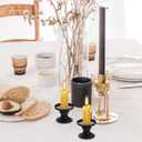 Homoyoyo Black Candle Holders for Pillar Candles: Pedestal Holders Iron Pillar Decorative Candlestick Stand for Weddings Party Halloween Christmas Home Decoration Taper, Table Mantle Firep