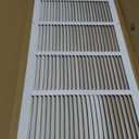 HVAC Premium 36'' x 12'' [Duct Opening] Flat Stamped Steel Return Air Grille - Sidewall and Ceiling - HVAC Vent Duct Cover - White [Outer Dimensions: 37.75''w X 13.75''h]