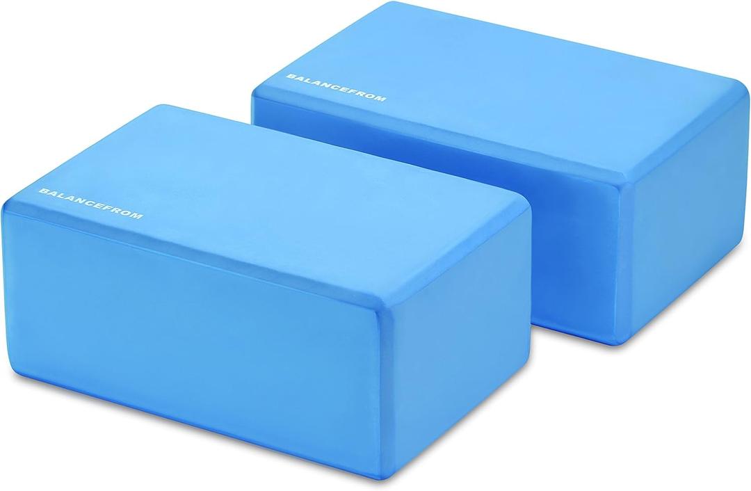 Fitvids Set of 2 High Density Yoga Blocks, 9"x6"x4" Each, Pair, Multiple Colors