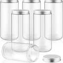 6 Pack 16 Ounce/500ml Plastic Jars Clear Slime Containers Wide Mouth Mason Jars Storage Containers with Screw Lids for Household Home Kitchen