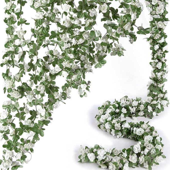 3Pcs 8.2ft Floral Garland with Realistic Greenery for Weddings Birthdays Home Party Decor Decorative Floral Garland
